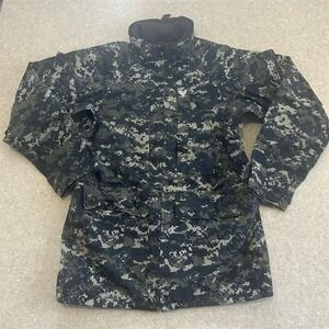 US Navy Working Parka GoreTex Jacket Small Long Digital Blue Camo Military
